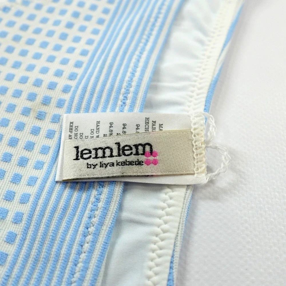 Lemlem Semira Sky Girls Bikini Bottoms XS S Light Sky Blue Jacquard Swim Lot 2pc